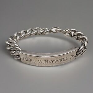 Admark Sterling Silver Cuban Link ID Bracelet 6.5 Inch 46.17 Grams Heavy 10.4mm